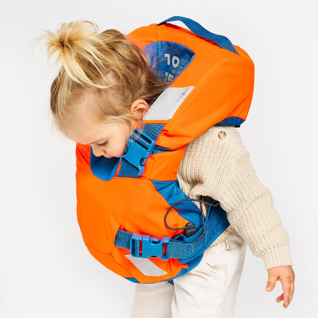 LJ100N easy baby life jacket for babies and infants 10-15 kg orange blue